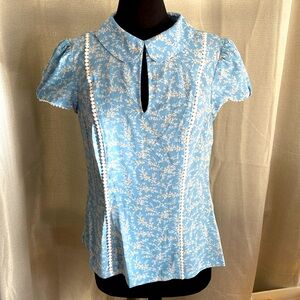 Unique Vintage blue floral blouse